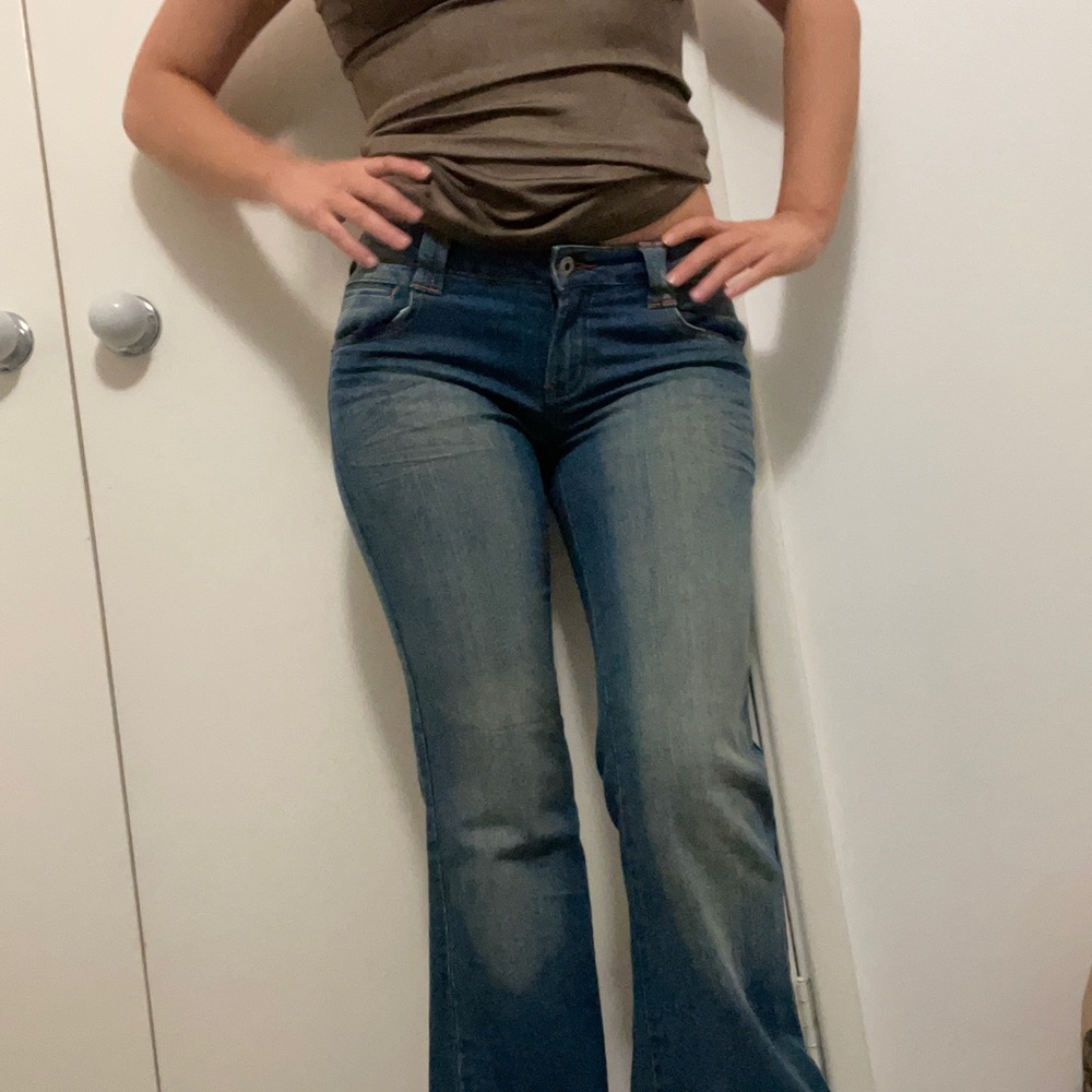 Liquid Denim Flared Jeans Size 8-9 - Picture 3 of 4